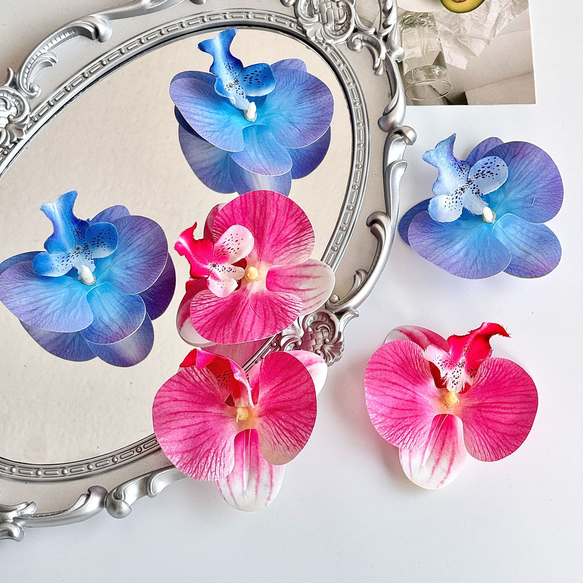 phalaenopsis artificial flower head artificial flower handmade diy decorative hair clip corsage accessories hand gift cake decorations Application Scenario
