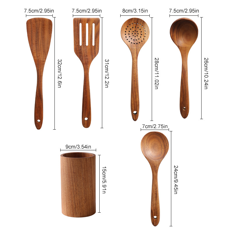 wood kitchen set, wood, acacia mangium spatula frying pan spatula spoon, wooden turner teak kitchen set full figure