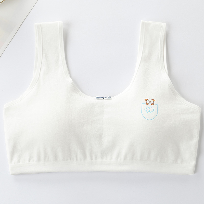 underwear primary school girls development period 8-9-12-16 years old vest pure cotton girl junior high school student nipple coverage bra full figure