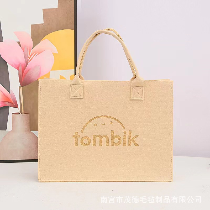 new ins large capacity felt handbag felt bag tiktok same portable felt tote bag Specification drawing