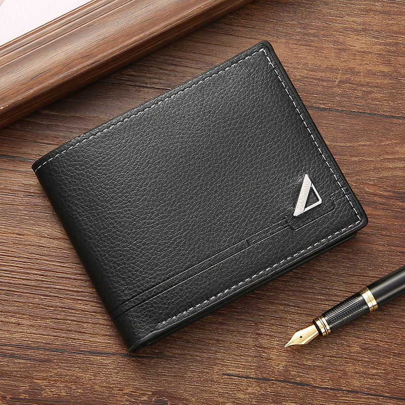 new men's wallet short wallet men's youth business casual horizontal wallet fashion large capacity soft leather wallet Specification drawing