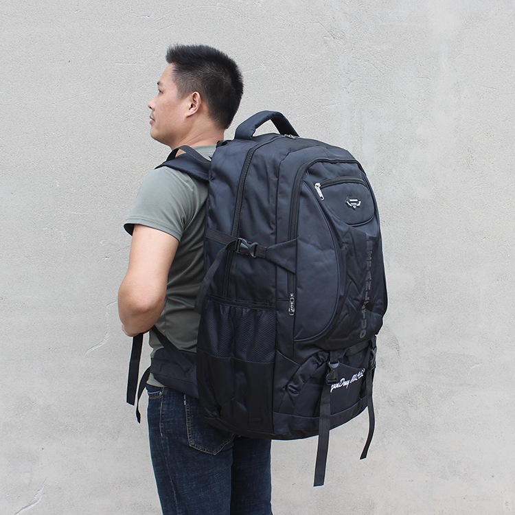 waterproof large capacity travel long-distance travel outdoor backpack men's large luggage clothes cotton quilt bag details Picture