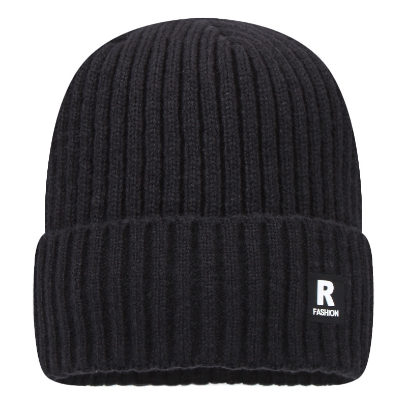 winter men's warm deer plush knitted hat outdoor cold-proof sleeve cap dome wool hat decorative letters Application Scenario