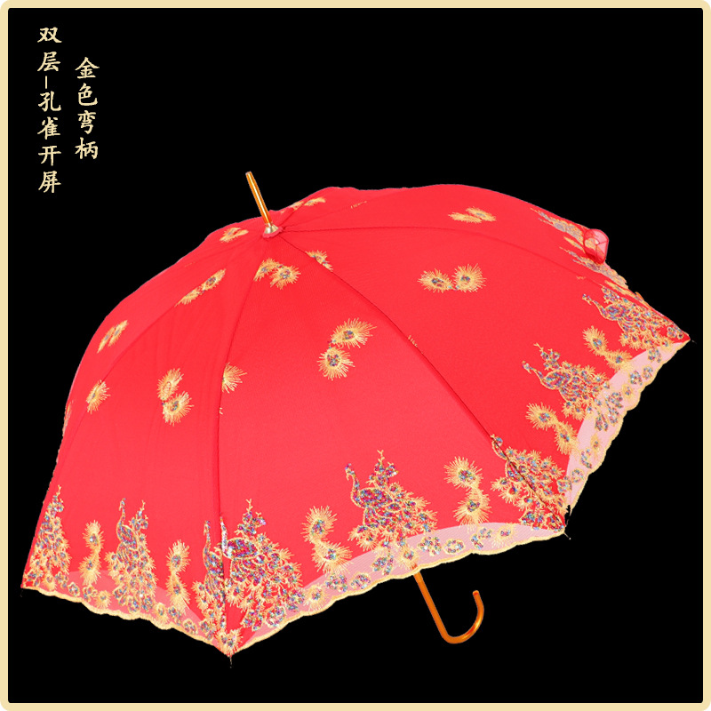 red umbrella wedding, marriage wedding umbrella lace embroidery chinese wedding long handle umbrella vintage wedding umbrella bride umbrella Application Scenario