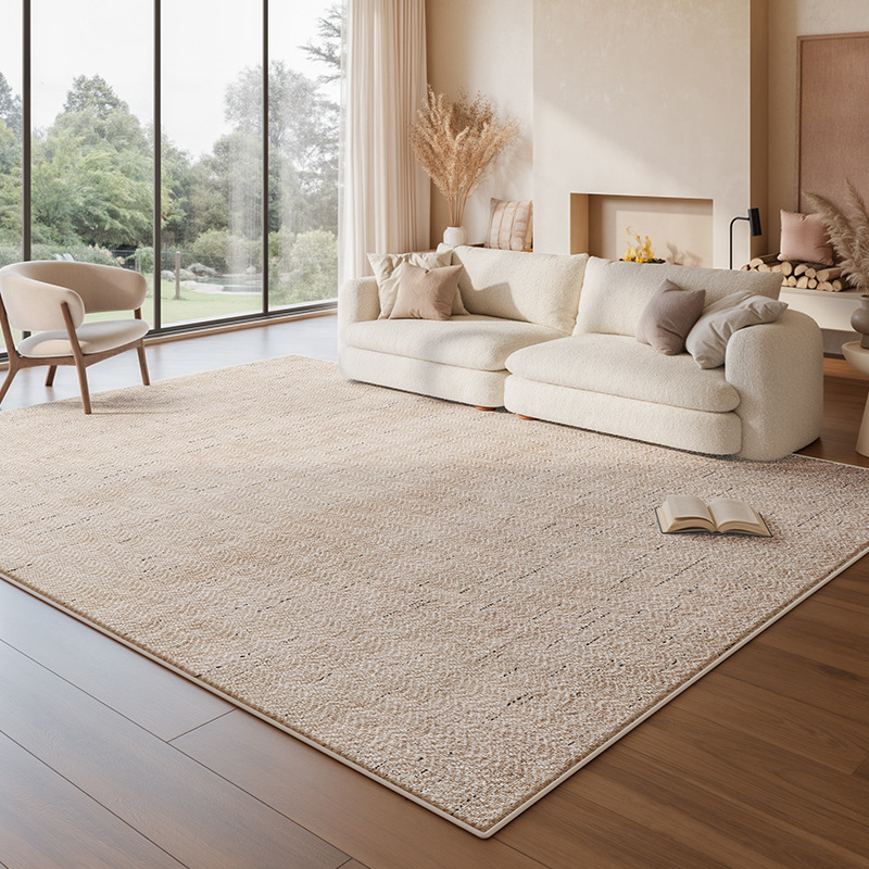 carpet living room cream style simple advanced bedroom carpet large area solid color disposable erasable light luxury waterproof floor mat Specification drawing