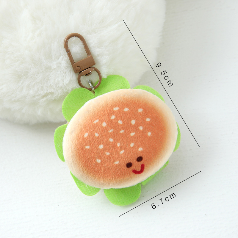 simulation candy toy hamburger plush doll pendant cute wild keychain backpack hanging ornament decorative pendant little doll Item Picture