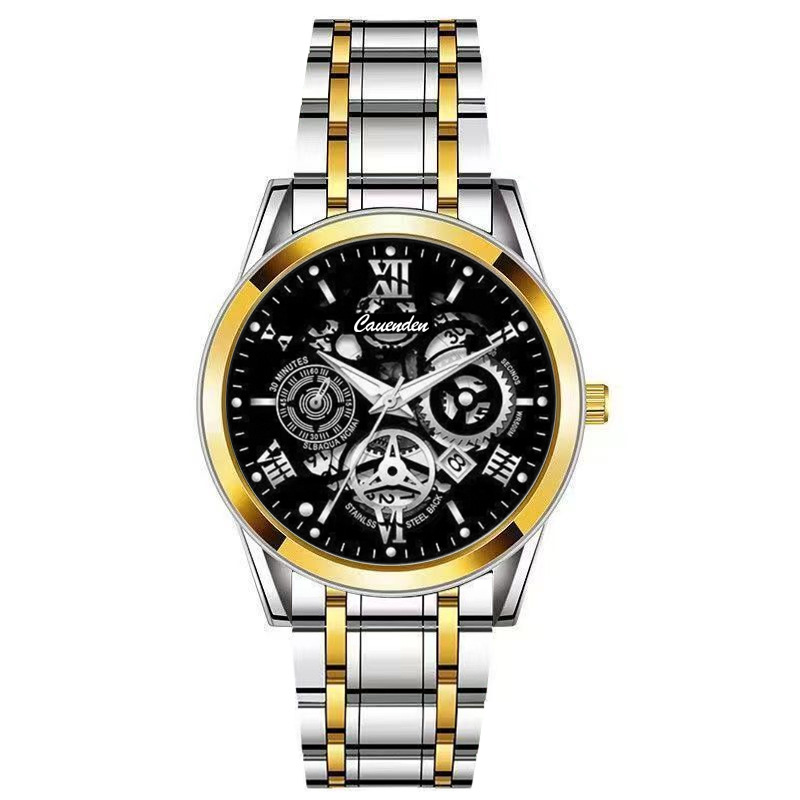 chennuo one piece dropshipping waterproof luminous hollow men's watch steel band quartz watch live foreign trade popular style watch full figure