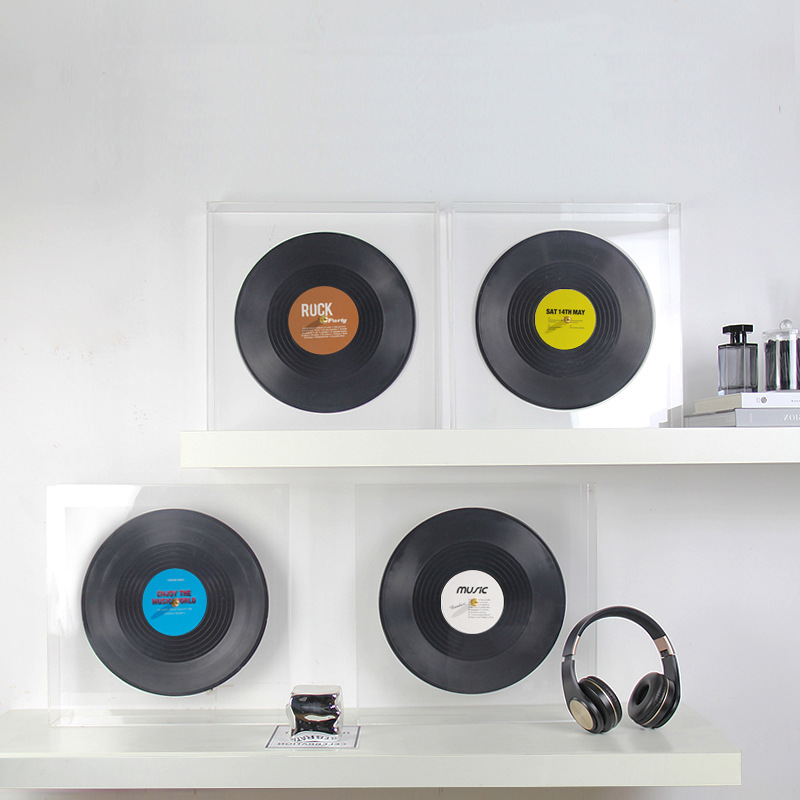 props gramophone record wall decorations model room study bookshelf creative decoration living room background wall soft decoration full figure