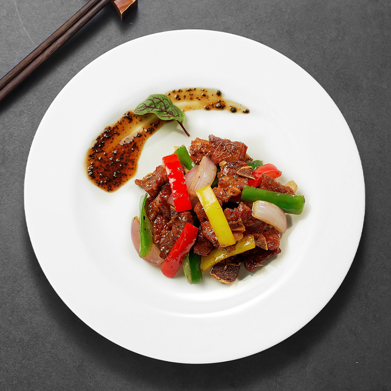 foreign trade white disc melamine tableware plastic imitation porcelain dish melamine plate melamine disc Specification drawing