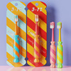haoniu children soft-bristle toothbrush 3-6-12 years old candy color square hole wansoft hair cartoon student household toothbrush wholesale full figure