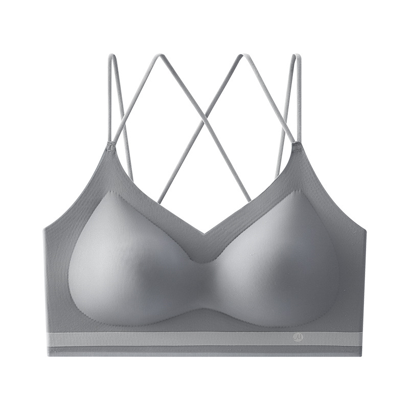 seamless underwear women's soft support wireless small chest push up and anti-sagging cross beauty back sexy strap women's bra Item Picture