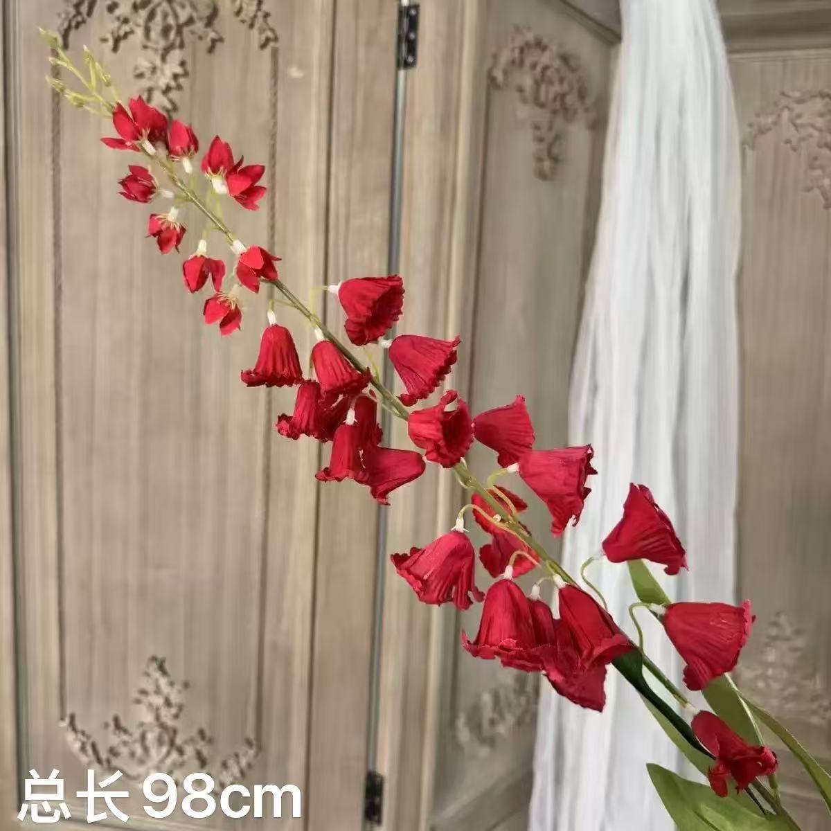 red artificial flower chinese style wedding ceremony wedding room layout diy flower arrangement and fake flower floor arrangement flower stage landscape ornamental flower Item Picture