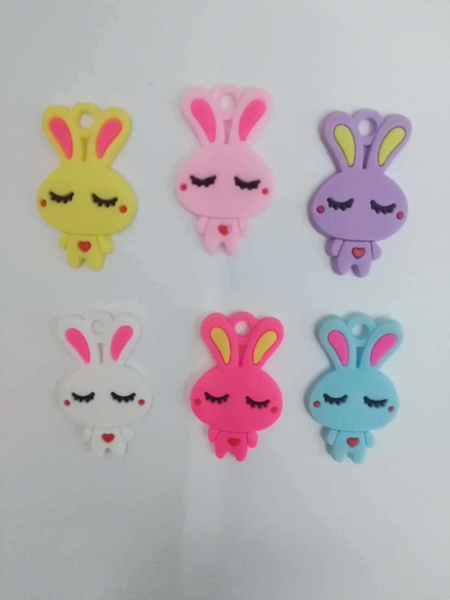 PVC soft rubber cartoon rabbit pendants, children's schoolbag pendants, keychain pendants and other accessories. detail image 1