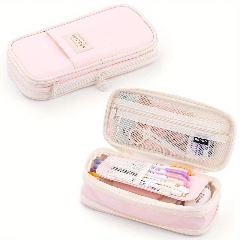 cross-border large capacity student pencil case korean macaron stationery pencil case twill type simple stain-resistant stationery box Application Scenario