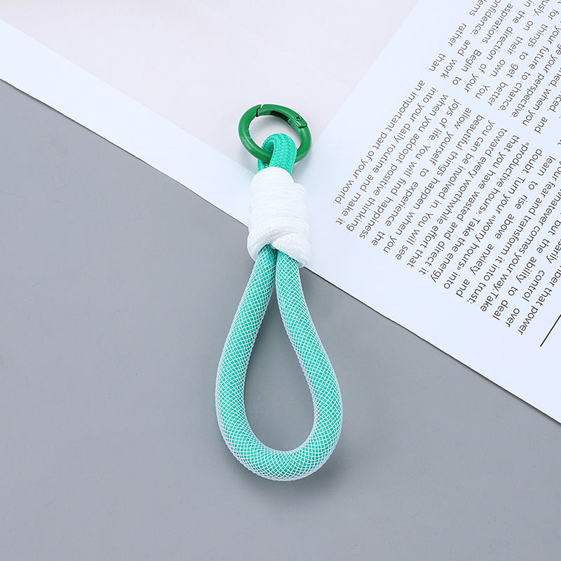 color matching mobile phone lanyard keychain simple and short phone case universal hang rope wallet card cover key ring circle ornaments Application Scenario