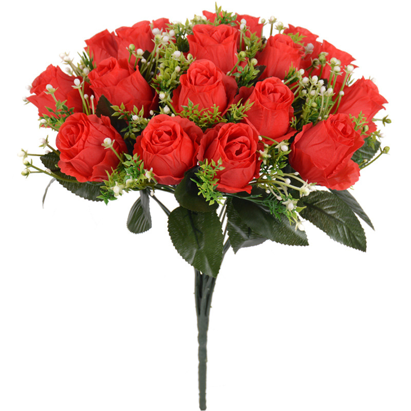 artificial flower rose bridal bouquet large bouquet silk flower wedding bride bridal bouquet wedding fake flower living room decoration wholesale Item Picture