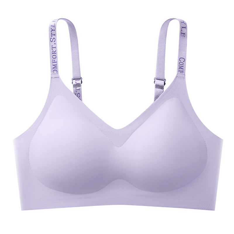 popular japanese and korean simple and seamless one-piece push up women's underwear comfortable breathable underwired girl sweet bra details Picture