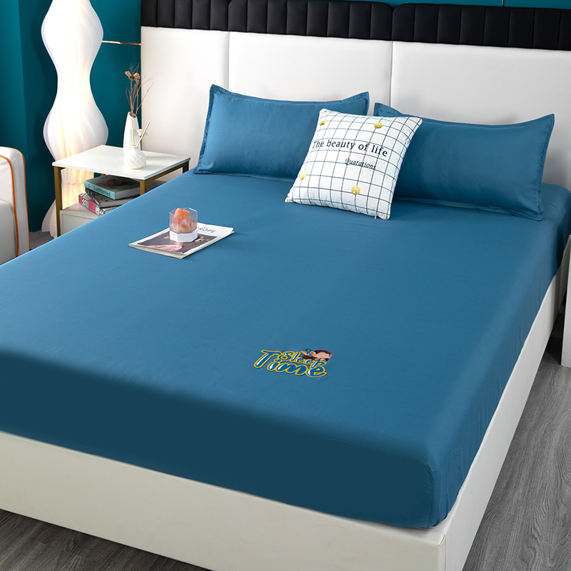 bed sheet one-piece fitted sheet all-inclusive bedspread mattress cover washed cotton summer maternal and child washed cotton fitted sheet three-piece set Application Scenario