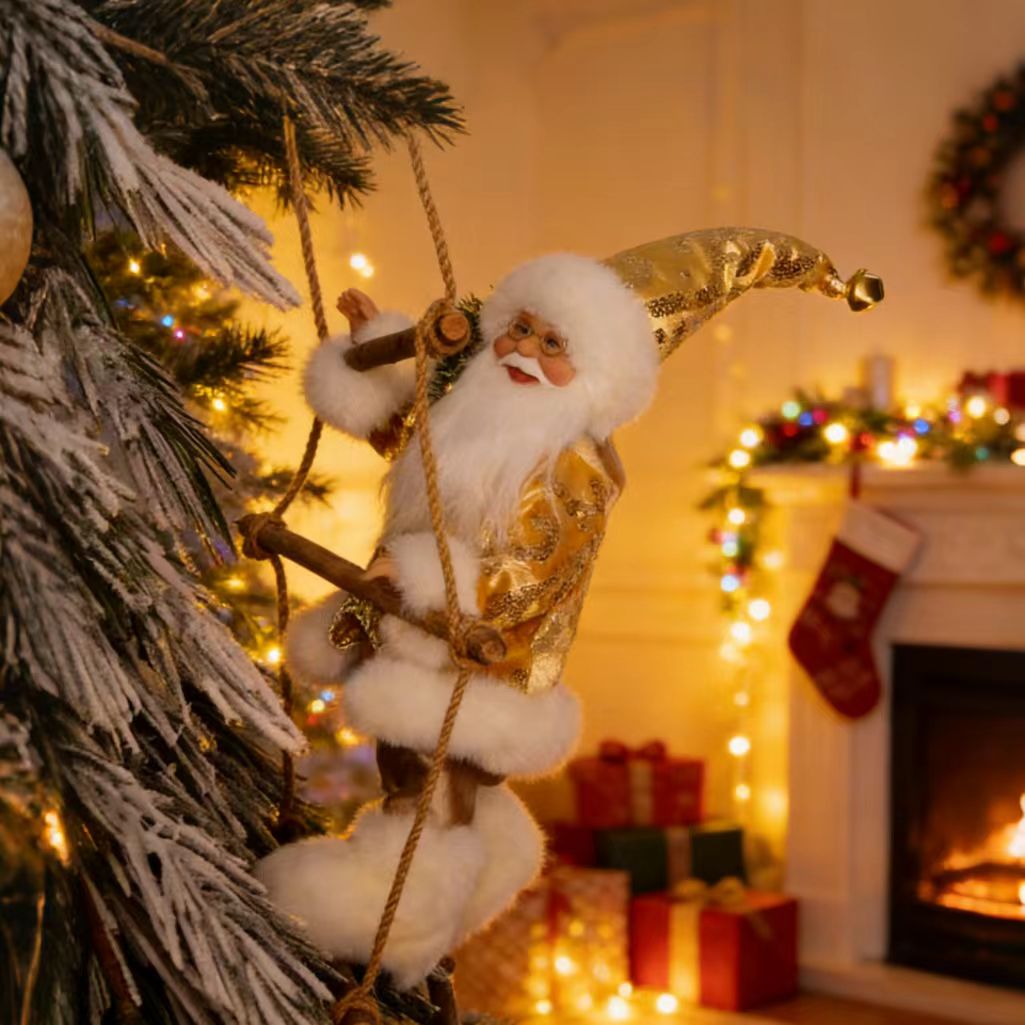 sote热卖圣诞挂梯老人新年圣诞树装饰品圣诞家居氛围圣诞老人挂件圣诞用品