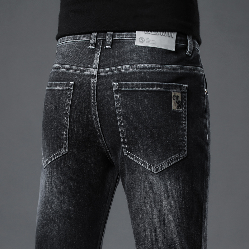 fall 2025 new jeans men's slim straight stretch thick soft and comfortable men's trousers Item Picture