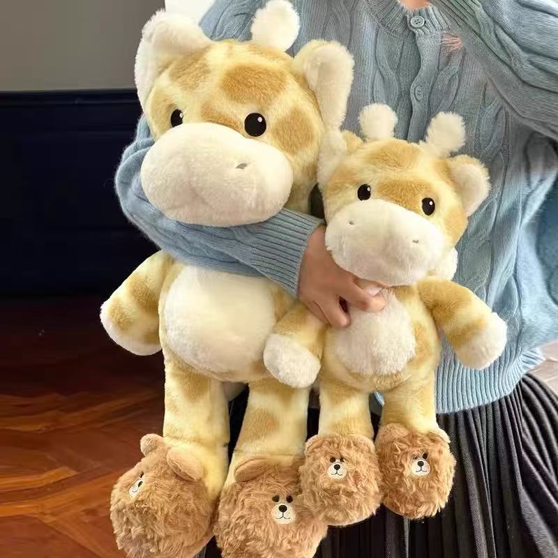 cute giraffe plush doll children's plush toys ragdoll sleeping doll girls birthday gifts pillow full figure