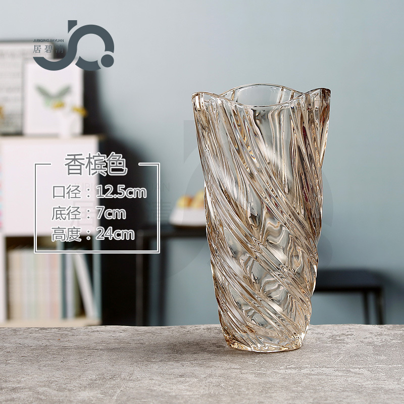 nordic light luxury ins style glass vase high sense internet celebrity transparent living room home decoration decoration lily flowers details Picture