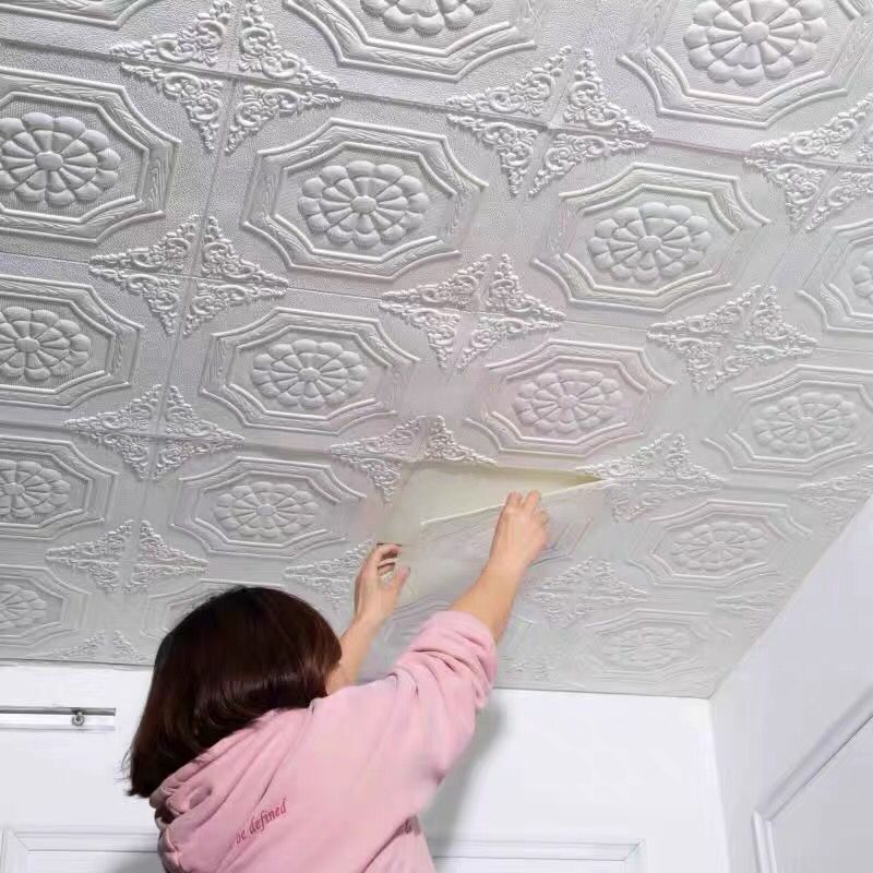ceiling stickers 3d three-dimensional self-adhesive wall stickers roof ugly ceiling roof waterproof wall hangings ceiling decorative wallpaper details Picture