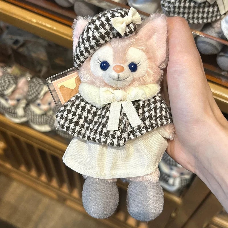 high quality cute duffy pajamas detective lazy baby fox linebel plush toy key ring pendant details Picture