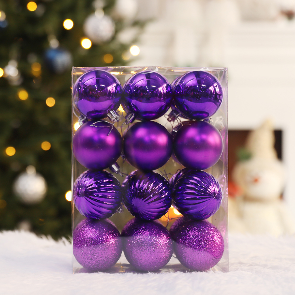 guangpeng christmas decoration colorful ball gift set creative color painted christmas ball party christmas tree hanging ball pendant Item Picture