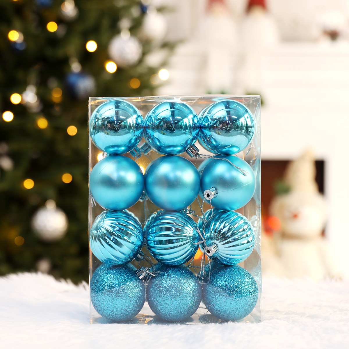 guangpeng christmas decoration colorful ball gift set creative color painted christmas ball party christmas tree hanging ball pendant Specification drawing