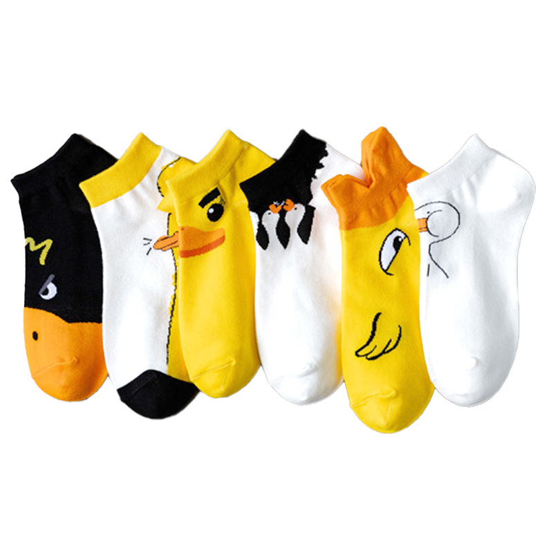 women's korean-style cartoon cute spring and summer new small yellow duck ankle socks sweat-absorbent ins trendy casual student socks full figure