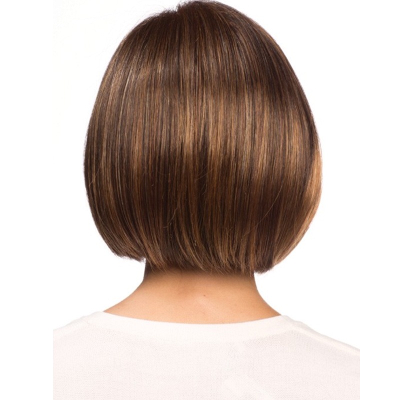 wig european and american new short hair brown hair cover air bangs temperamental popular wig factory supply one piece dropshipping details Picture
