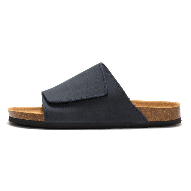 ruizustock men's cork slippers fashionable student slippers men's beach shoes matte leather full figure