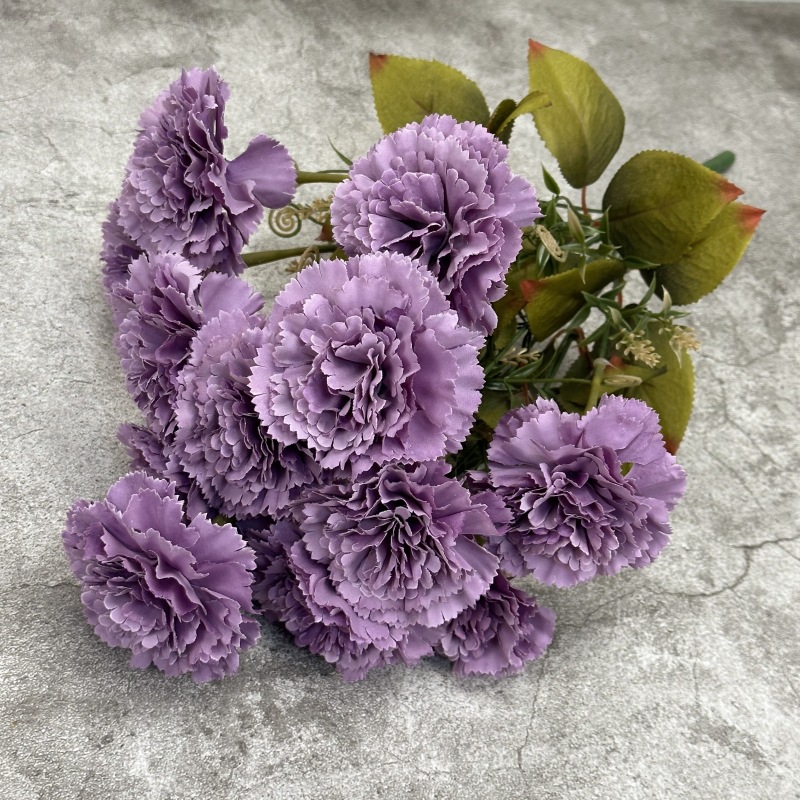 simulation 13 carnation big handle bouquet home hotel wedding celebration dress up emulational flower and silk flower artificial flowers wholesale details Picture