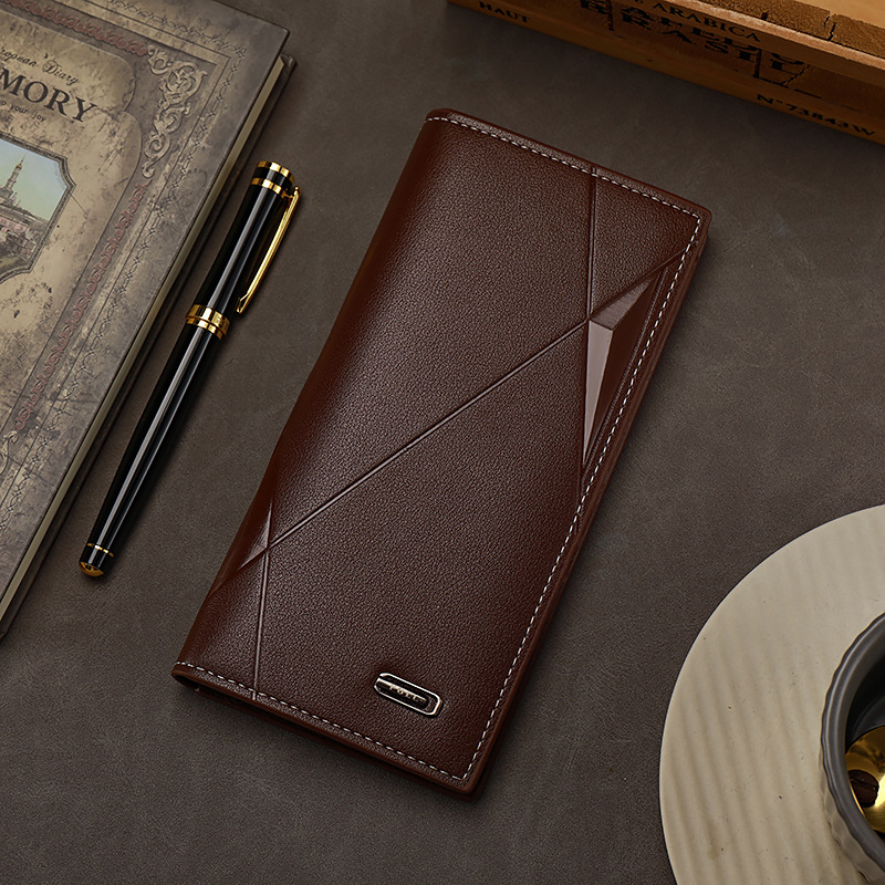 wallet men's long suit bag men's three-in-one multi-card-slot card holder wallet fashion change document package details Picture
