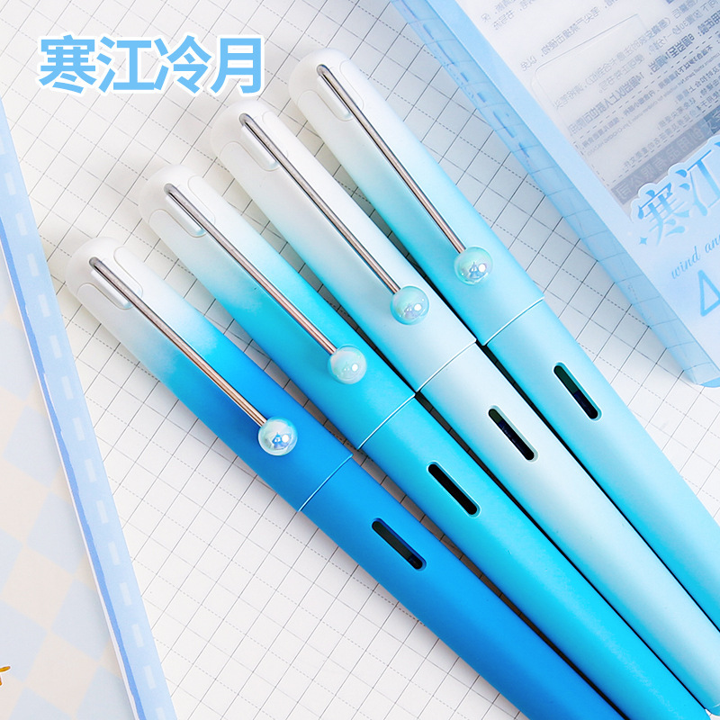good-looking only for pupils calligraphy pen morandi gradient replaceable ink sac suction moqi positive posture pen wholesale full figure