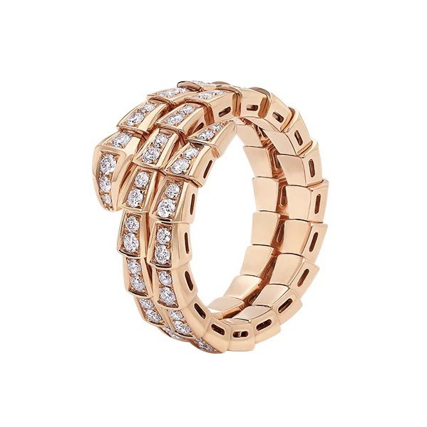 seiko full diamond snake bone-shaped ring female light luxury temperament high sense versatile personality opening ring wholesale delivery Specification drawing