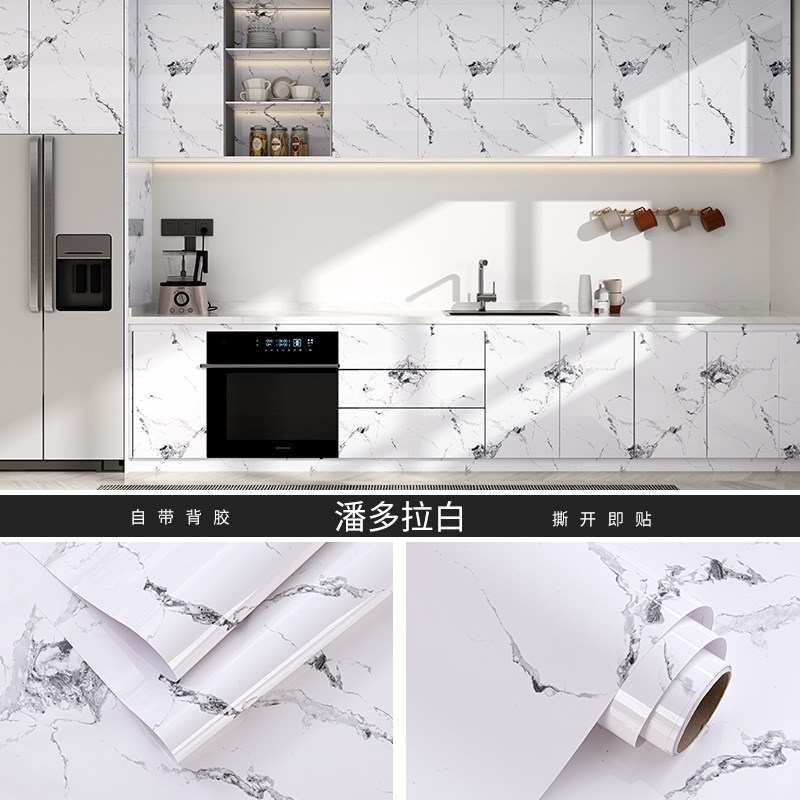 runye marble pvc wallpaper kitchen desktop stickers furniture renovation rental room does not hurt the wall formaldehyde-free wall stickers full figure
