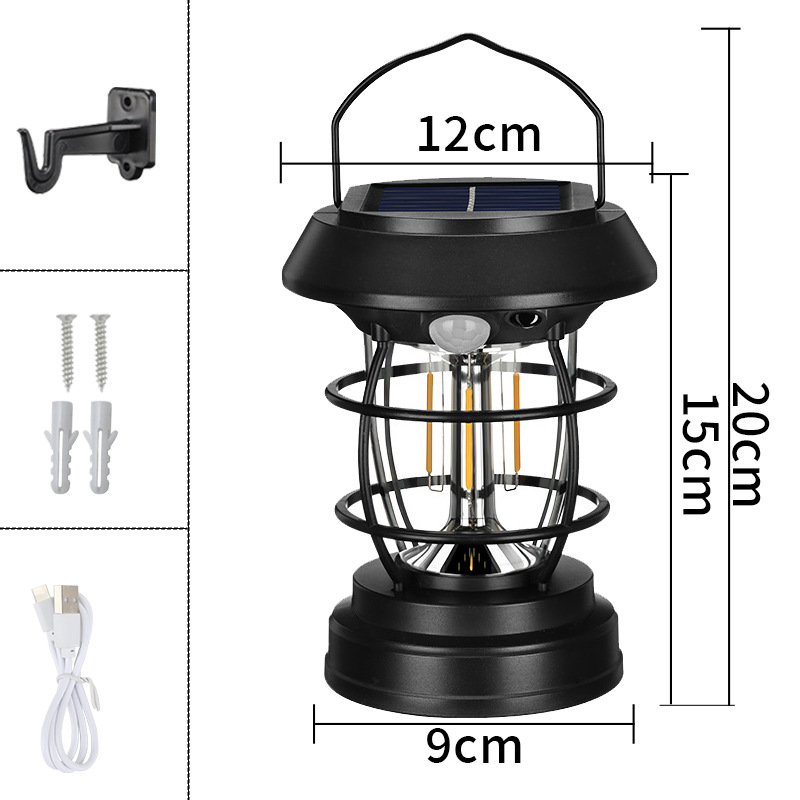 camping lantern solar barn lantern multifunctional camping lamp tent light work light outdoor lighting lamp portable barn lantern details Picture