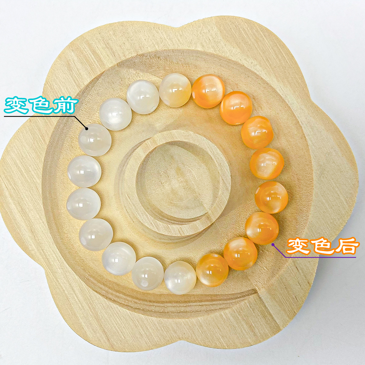 uv light changing resin imitation  eye beads sun light color changing scattered beads diy ornament bracelet bracelet beads Specification drawing