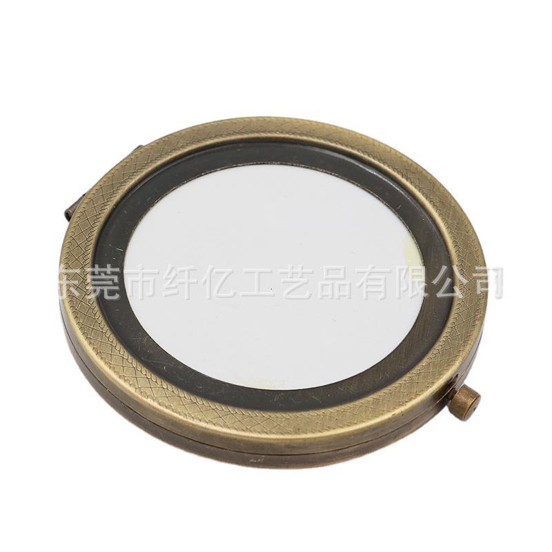 embroidery small mirror diy handmade material mirror base ethnic retro copper gold silver makeup mirror embryo rectangular Item Picture