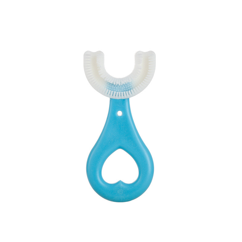 children's u-shaped toothbrush u-shaped infants baby 2-6-12 years old children soft bristles silicone in the mouth cleaning baby toothbrush details Picture