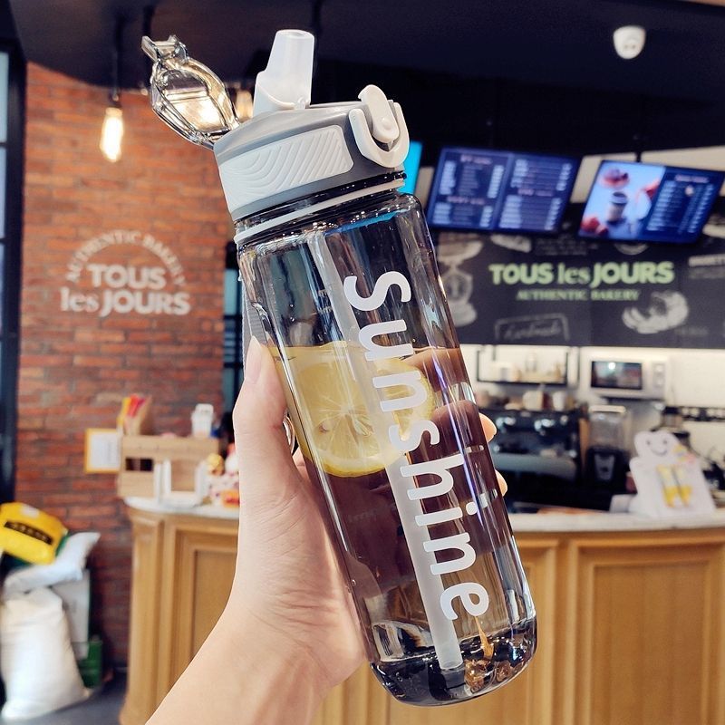water cup simple large capacity summer good-looking plastic cup with straw sports kettle portable tea brewing handy cup Specification drawing