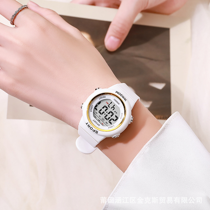 factory wholesale male and female students children's electronic watch multi-function waterproof alarm clock good-looking college style electronic watch details Picture