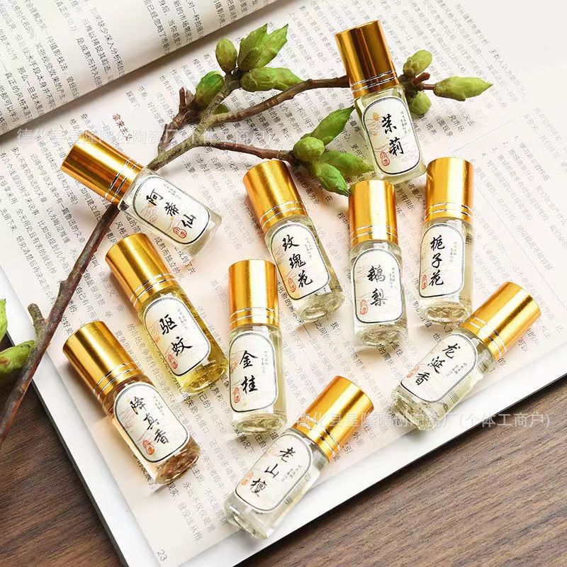 natural plant extract essential oil perfume high concentration agarwood sandalwood incense fragrance lasting goose pear fragrance hot sale roll-on bottle Specification drawing