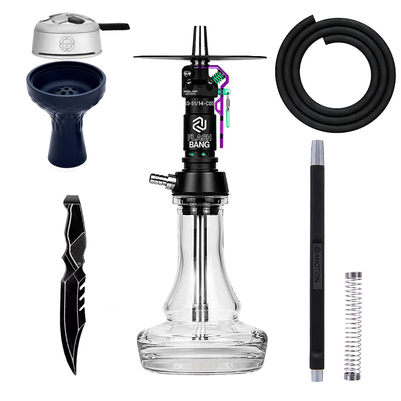 hot sale flashing bomb hookah flash bang hookah flashing bomb arabic hookah bar pot full figure