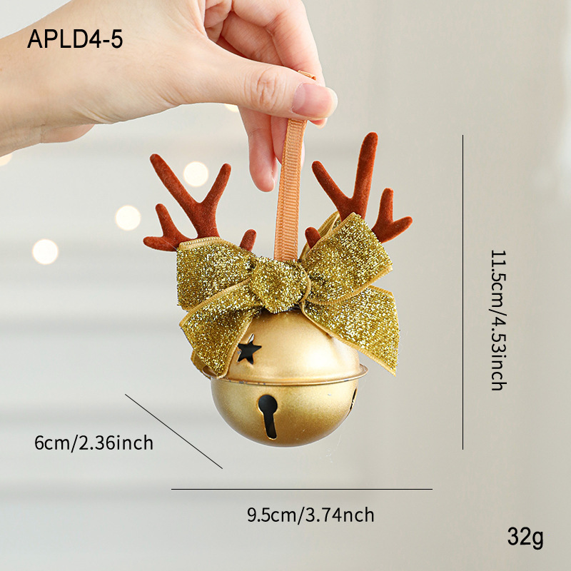 cross-border jingling bell antlers bowknot pine cone bell mixed pendant christmas tree window hanging car ornaments decoration Application Scenario