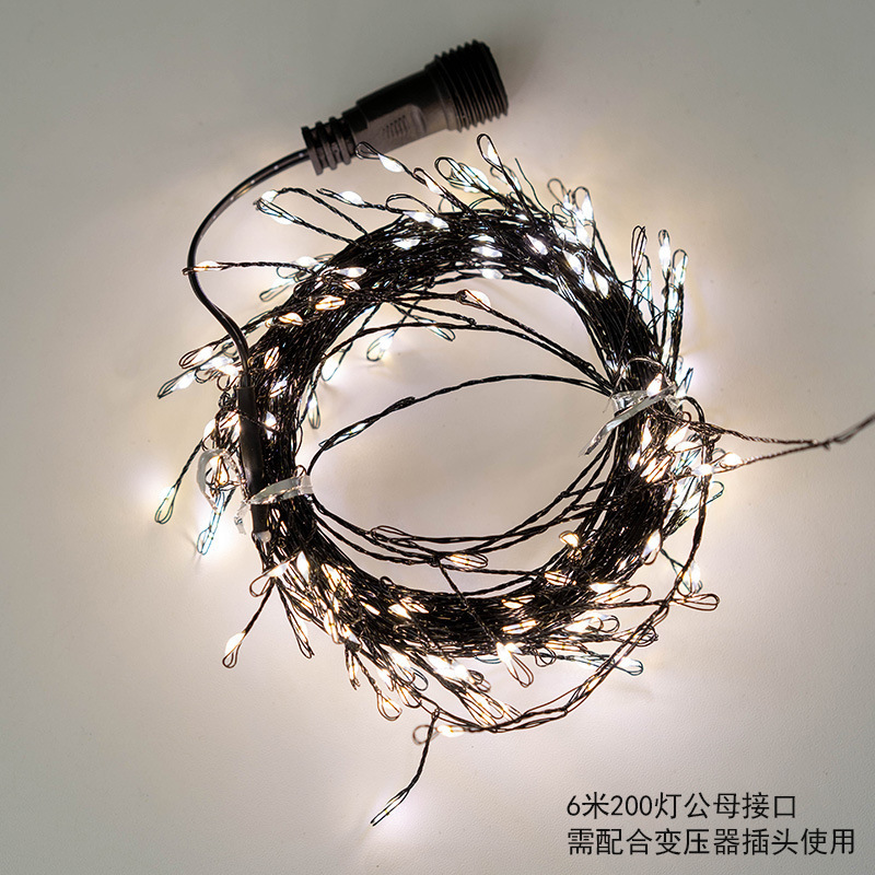 korean led copper wire firecracker xiaohongshu same style christmas tree ornamental festoon lamp 31v series lighting chain xingx flashing light details Picture