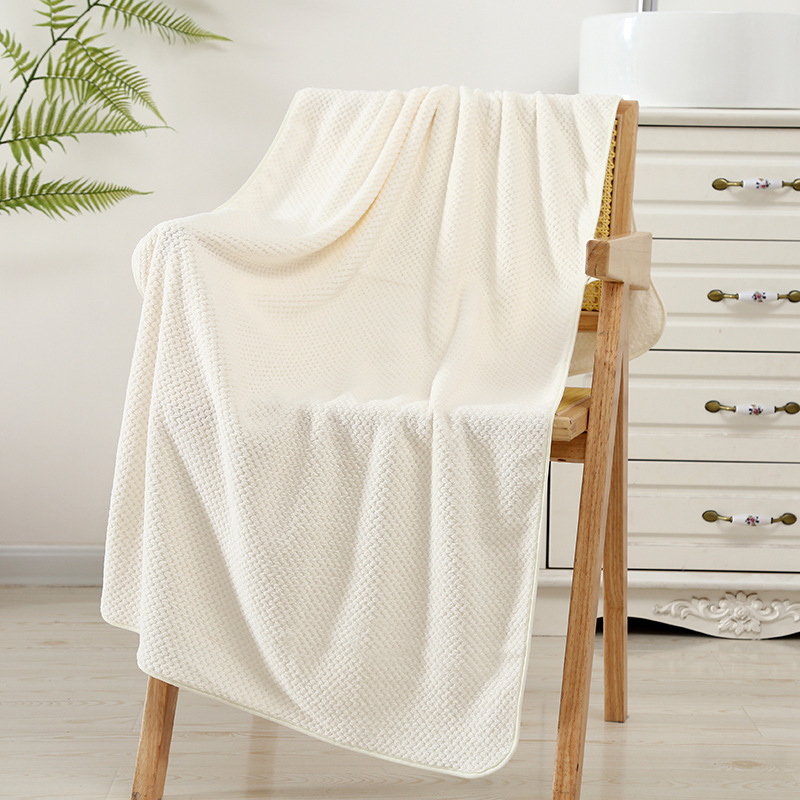 pineapple plaid thick coral fleece bath towel than pure cotton water-absorbing quick-drying beach towel big towel wedding favors wholesale full figure