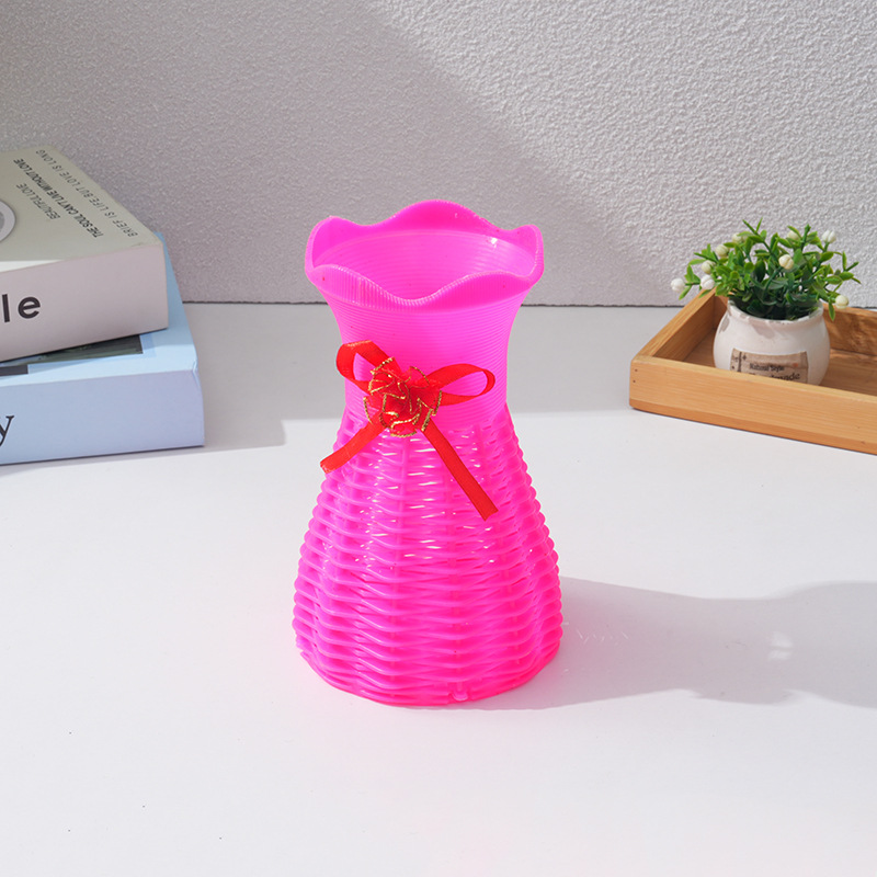 nordic ins feng shui corrugated plastic vase living room dining table domestic ornaments flower arrangement container cross-border foreign trade Specification drawing